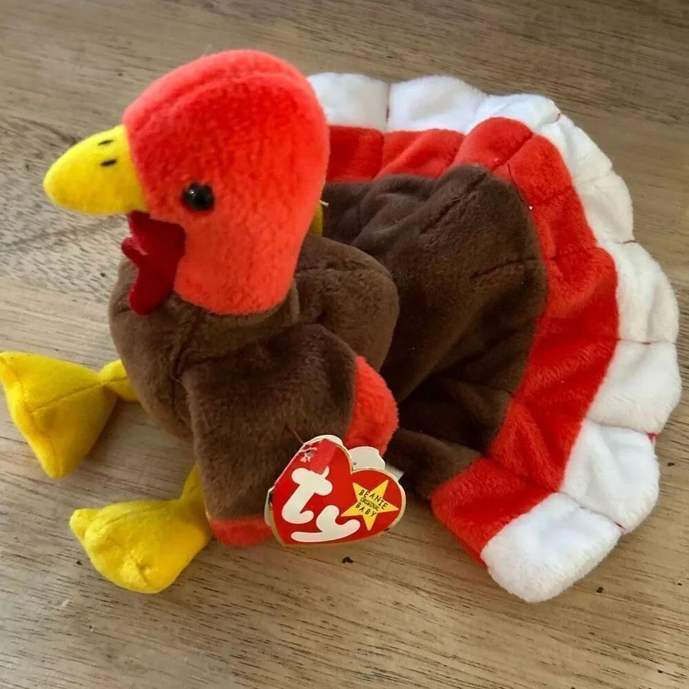 Gobbles 1996 turkey thanksgiving plush beanie baby